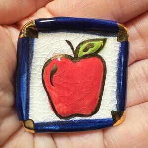 Apple Brooch Vintage Signed K.B. Design 1996 Petite Teacher Pin